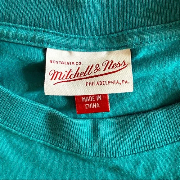 Mitchell & Ness Charlotte Teal T-Shirt - Size XL - Mens - Picture 3 of 12
